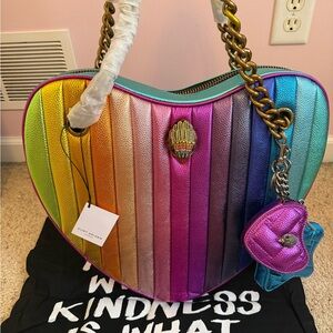 Kurt Geiger NWT Kensington Heart Bag - large size with heart and star bag charms